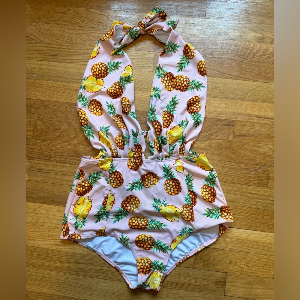 COCOSHIP Retro Pineapple Bathing Suit